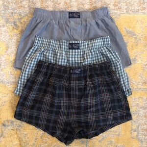 Penguin Boxer Shorts Set of 3 Plaid Gingham with Fly